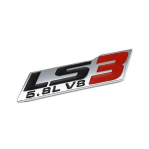 Black/Red/Chrome 6.8L LS3 V8 Engine Trunk Badge Emblem Metal Decal 3M Sticker