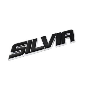 Black Silvia Letter Logo Sign S13 Engine Badge Emblem Metal Plate Decal 3M Tape
