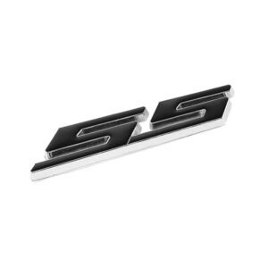 Black SS Letter Logo Sign Car Trunk Engine Badge Emblem Metal Plate Decal 3M