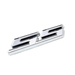 Chrome SS Name Symbol Sign Decal Trunk Logo Badge Emblem Metal Polished 3M