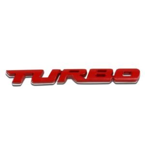 Red Turbo Letter Logo Sport race Trunk Badge Hood Emblem Decal Sticker