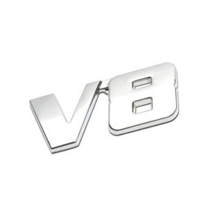Chrome V8 Letter Sign Logo Motor Engine Rear Trunk Trim Badge Emblem Decal