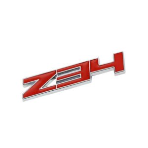 Red/Chrome Z34 Logo Sign 3.7L Engine Sport Car Badge Emblem Metal Decal Plate