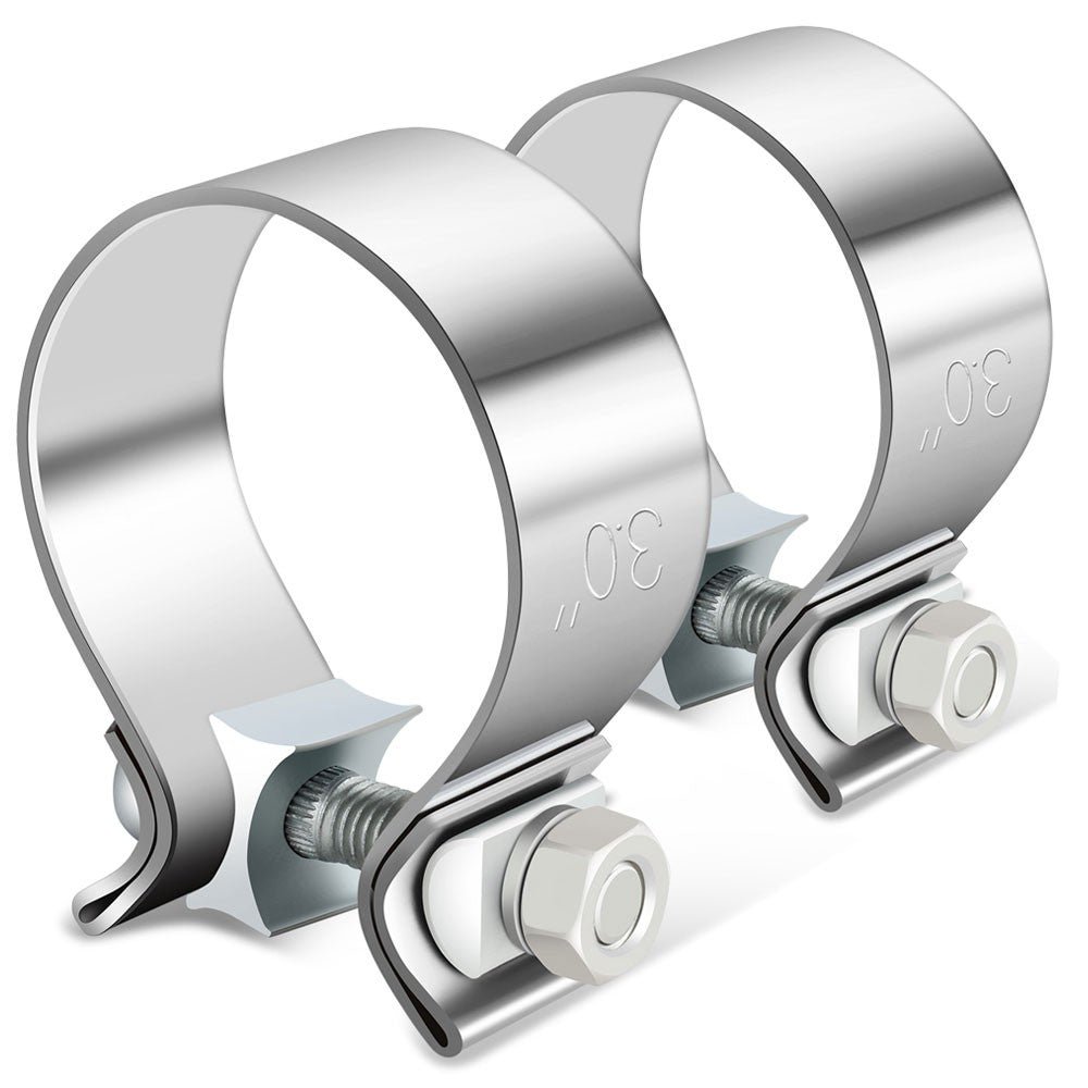2x BFC 3.00″ Clamp-On Narrow Band Seal Style Exhaust Muffler Pipe Clamps