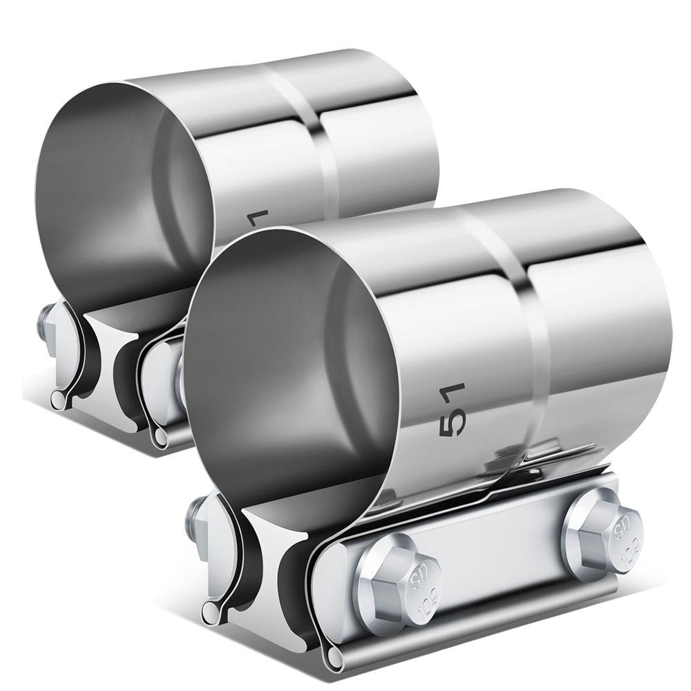 2x BFC 2.00″ Clamp-On Lap Joint Band Style Exhaust Muffler Pipe Clamps