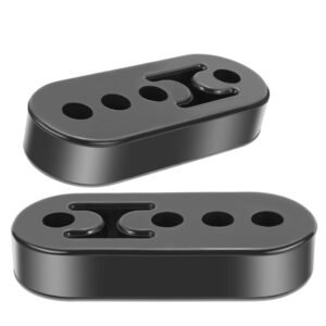 2PCs Black 4-Hole Exhaust Hanger Insulators Mounting Bracket [1.5″/2.18″/2.86″ Hole Spacing]