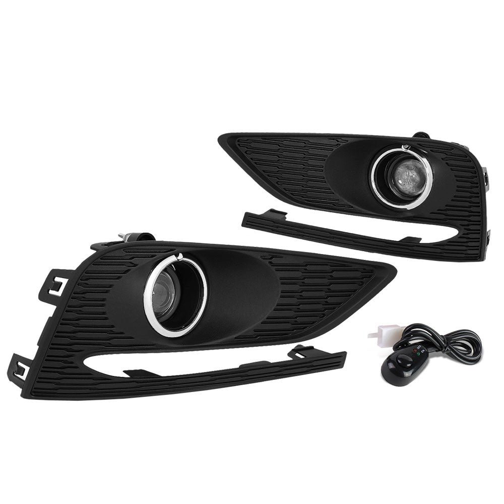 Chrome Housing Projector Fog Light w/Bezel+Switch For 16-19 Chevrolet Cruze (D2LC)