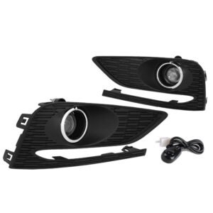 Chrome Housing Projector Fog Light w/Bezel+Switch For 16-19 Chevrolet Cruze (D2LC)