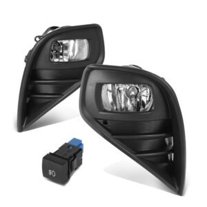 Clear Lens Front Bumper Fog Light Lamps w/Switch For 20+ Toyota Highlander (XU70 4th)