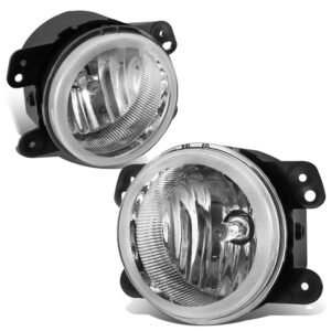 Clear Lens Front Bumper Fog Light Lamps For 05+ 300 Touring PT Cruiser Journey Magnum Wrangler JK