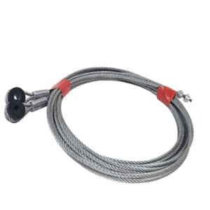 Pair (2PCs) Transglobal TG-913041 130″ Length 1/4″ Nylon Eyelet 7×7 Galvanized Steel Ramp Door Lift Cable