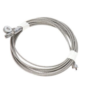 Pair (2PCs) Transglobal TG-911545 115″ Length 5/16″ Metal Eyelet 7×7 Galvanized Steel Ramp Door Lift Cable