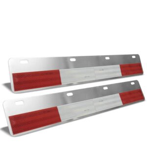 Fleet Engineers 033-04259 Aluminum Straight Red/White Reflective Conspicuity Plate Strip Attach