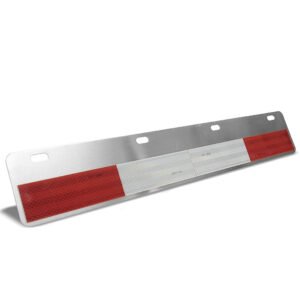 Fleet Engineers 033-04259 Aluminum Straight Red/White Reflective Conspicuity Plate Strip Attach