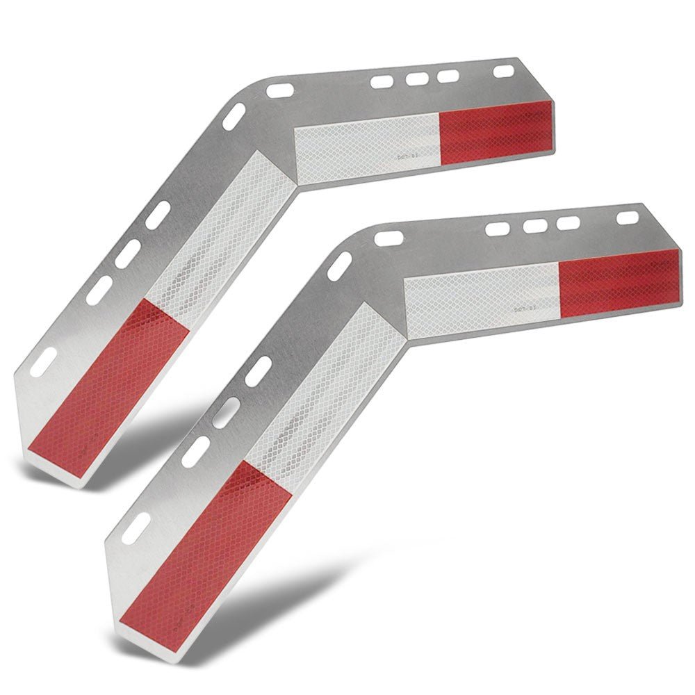 Fleet Engineers 033-04263 Aluminum 45 Degree Shortie Red/White Reflective Conspicuity Plate Strip Attach