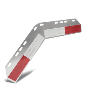 Fleet Engineers 033-04263 Aluminum 45 Degree Shortie Red/White Reflective Conspicuity Plate Strip Attach