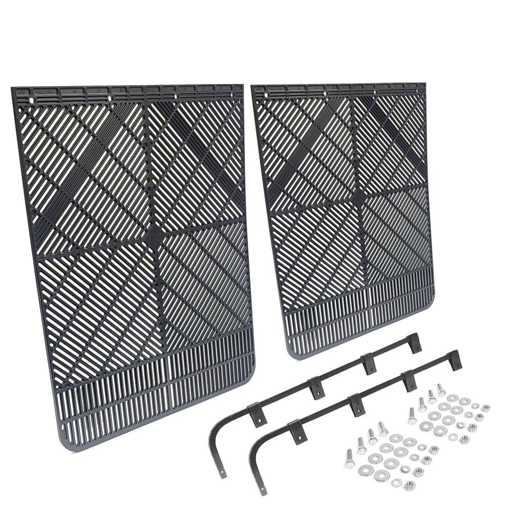 2X F.E 30″x24″ AeroFlap Mud Flap+Mount+Straight Hanger 033-08002 Truck Trailer
