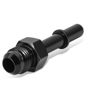 BFC Push-on Hose End (Quick-Disconnect) to AN Male Fuel Line EFI Fitting Adapter [Straight] [-6 to 5/16″ Barb] [Black]