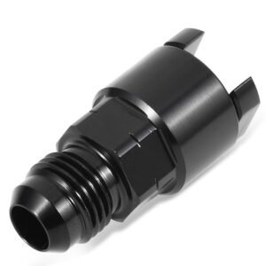 BFC Push-on Hose End (SAE Quick-Disconnect) to AN Male Fuel Line EFI Fitting Adapter [Straight] [-6 to 3/8″ OD Tube]
