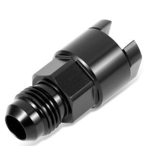 BFC Push-on Hose End (SAE Quick-Disconnect) to AN Male Fuel Line EFI Fitting Adapter [Straight] [-6 to 5/16″ OD Tube]