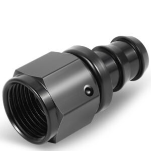 BFC Push-on Hose End to AN Female AN Fitting Adapter [Straight] [-10 to 5/8″ Barb] [Aluminum, Black]