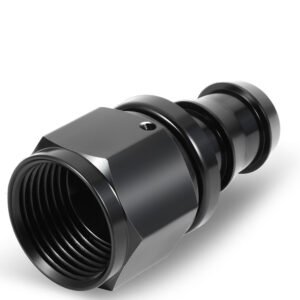 BFC Push-on Hose End to AN Female AN Fitting Adapter [Straight] [-12 to 3/4″ Barb] [Aluminum, Black]