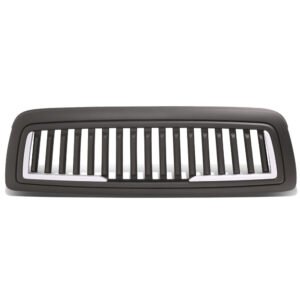 Black Matte Badgeless Vertical Slat Style Front Grille w/LED For 11-12 Ram 1500