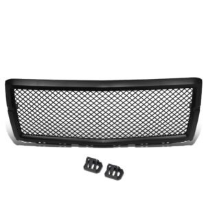 Black Matte Diamond Mesh Style Front Grille For 14-15 Chevrolet Silverado 1500