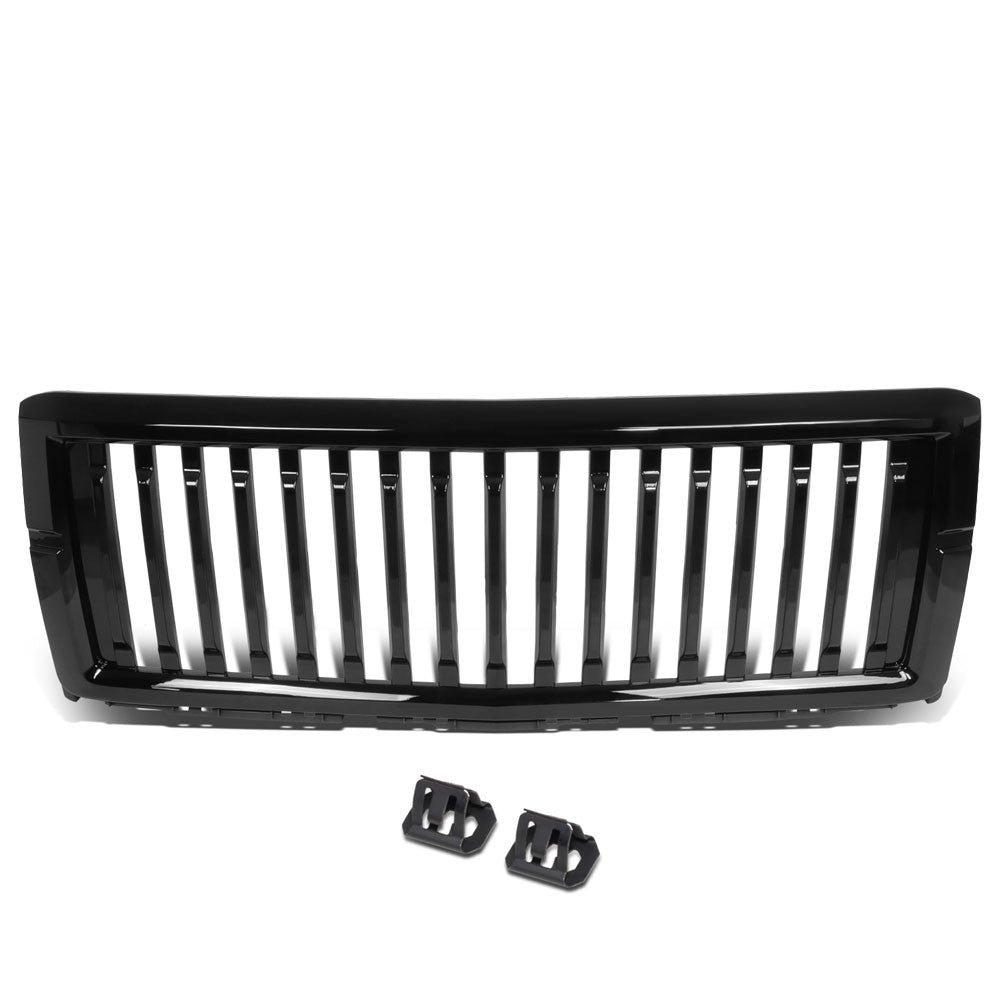 Black Glossy Vertical Slat Style Front Grille For 14-15 Chevrolet Silverado 1500