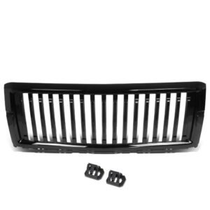 Black Glossy Vertical Slat Style Front Grille For 14-15 Chevrolet Silverado 1500