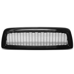 Black Glossy Badgeless Vertical Slat Style Front Grille For 09-10 Dodge Ram 1500