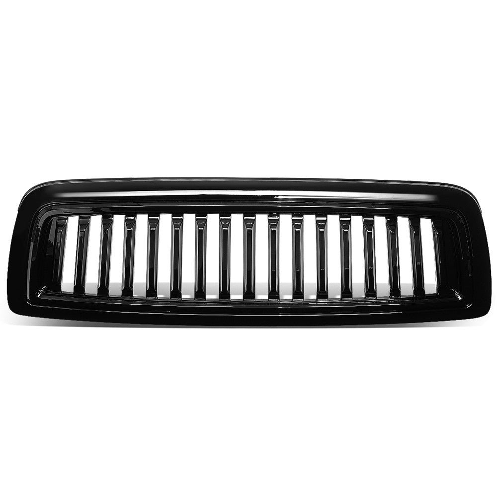 Black Glossy Badgeless Vertical Slat Style Front Grille For 11-12 Ram 1500