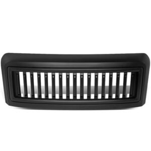 Black Matte Badgeless Vertical Slat Style Front Grille For 08-10 Ford F-550 SD