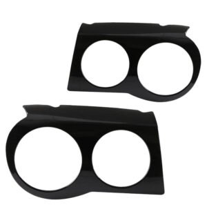 Pair Left & Right Glossy Black Headlight Cover Bezel Eyelid Trim For 05-10 Chrysler 300 C