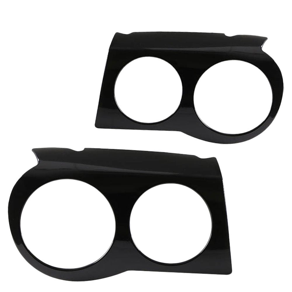 Pair Left & Right Glossy Black Headlight Cover Bezel Eyelid Trim For 05-10 Chrysler 300 C