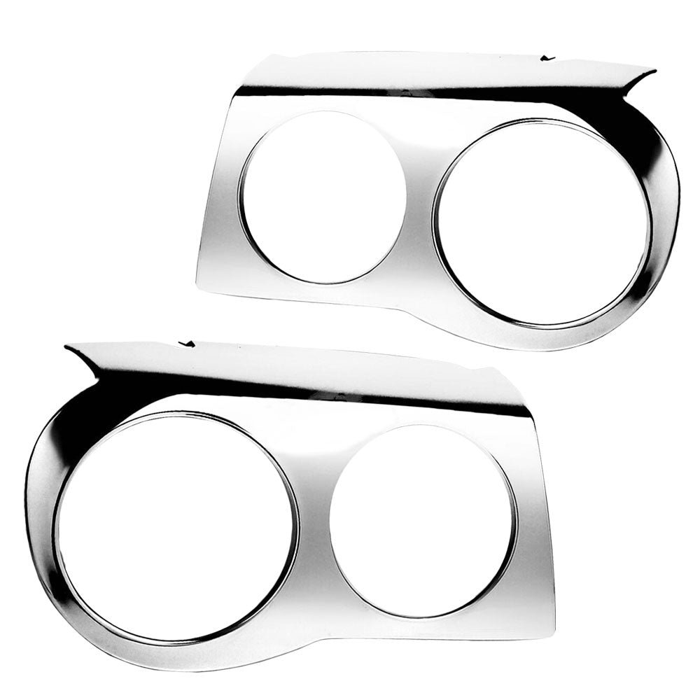 Pair Left & Right Glossy Chrome Headlight Cover Bezel Eyelid Trim For 05-10 Chrysler 300 C