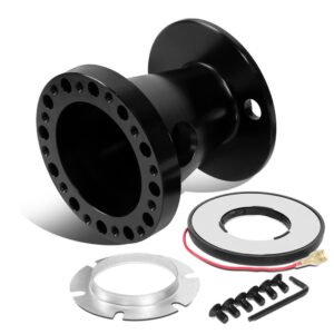 Black 70/74mm 6-Bolt Aluminum Race Steering Wheel Hub Adapter For 92-97 F-150
