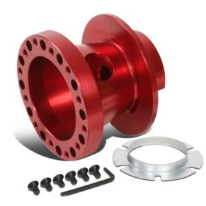 Red 70/74mm 6-Bolt Aluminum Race Steering Wheel Hub Adapter For 80-05 Camaro