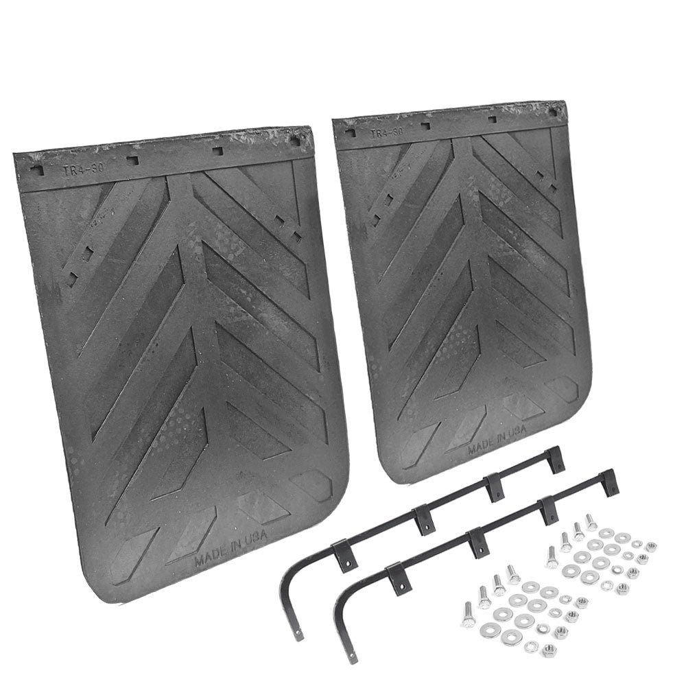 2X Aurora 30″x24″ Chevron Mud Flap Guard+Mount+Straight Hanger 2430CD Smei Truck