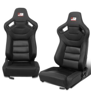 J2 Engineering J2-RS-002-BK Reclineable Racing Seat w/Slider (Black)