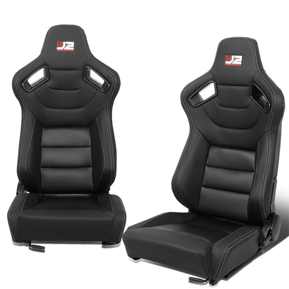 J2 Engineering J2-RS-002-BK Reclineable Racing Seat w/Slider (Black)