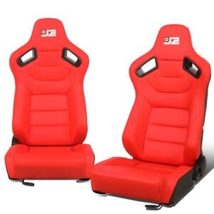 J2 Engineering J2-RS-002-RD Reclineable Racing Seat w/Slider (Red)