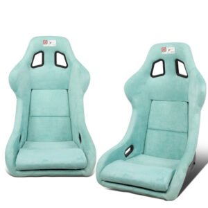 J2 Engineering J2-RS-004-LB (Large) Fixed Position Bucket Racing Seat w/Slider (Lake Blue)
