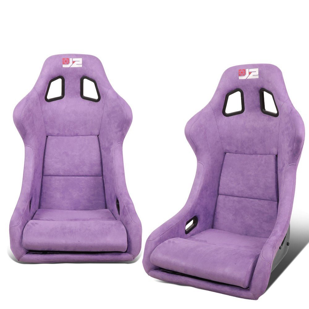 J2 Engineering J2-RS-004-PP (Large) Fixed Position Bucket Racing Seat w/Slider (Purple)
