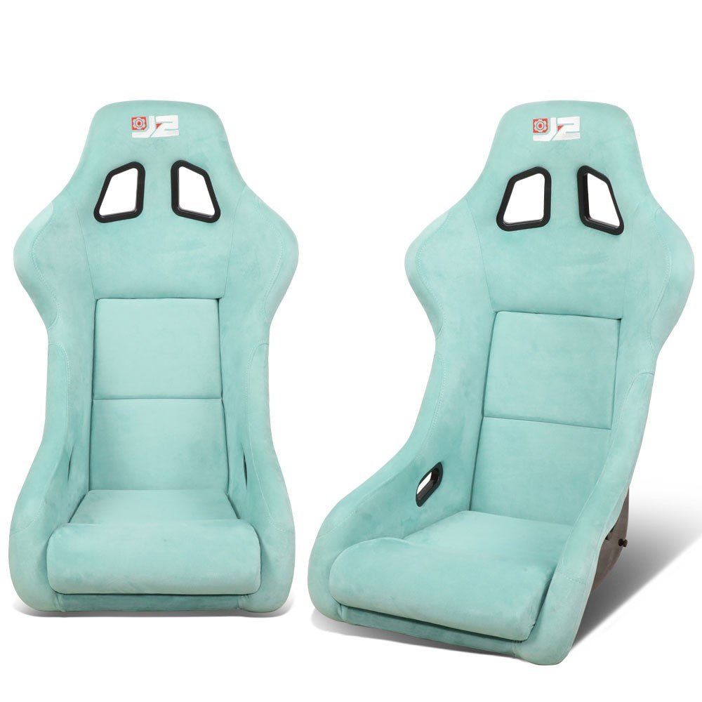 J2 Engineering J2-RS-005-LB (Medium) Fixed Position Bucket Racing Seat w/Slider (Lake Blue)