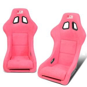 J2 Engineering J2-RS-005-PK (Medium) Fixed Position Bucket Racing Seat w/Slider (Pink)