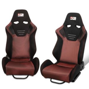 J2 Engineering J2-RS-006-RD Reclineable Racing Seat w/Slider (Black/Blue)