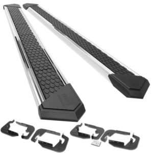 (J2 Honeycomb Pad Metal) Running Board Nerf Bar For 07-18 Silverado Sierra 1500/07-19 2500 3500 HD [Crew Cab]