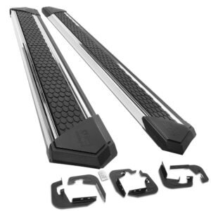 (J2 Honeycomb Pad Metal) Running Board Nerf Bar For 07-18 Silverado Sierra 1500/07-19 2500 3500 HD [Extended Cab]