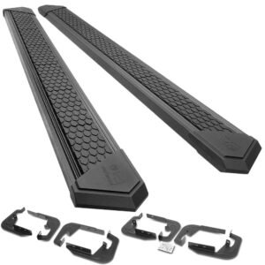 (J2 Honeycomb Pad Black) Running Board Nerf Bar For 19+ Chevrolet Silverado / GMC Sierra 1500 2500 3500 HD (T1XX) [Crew Cab]